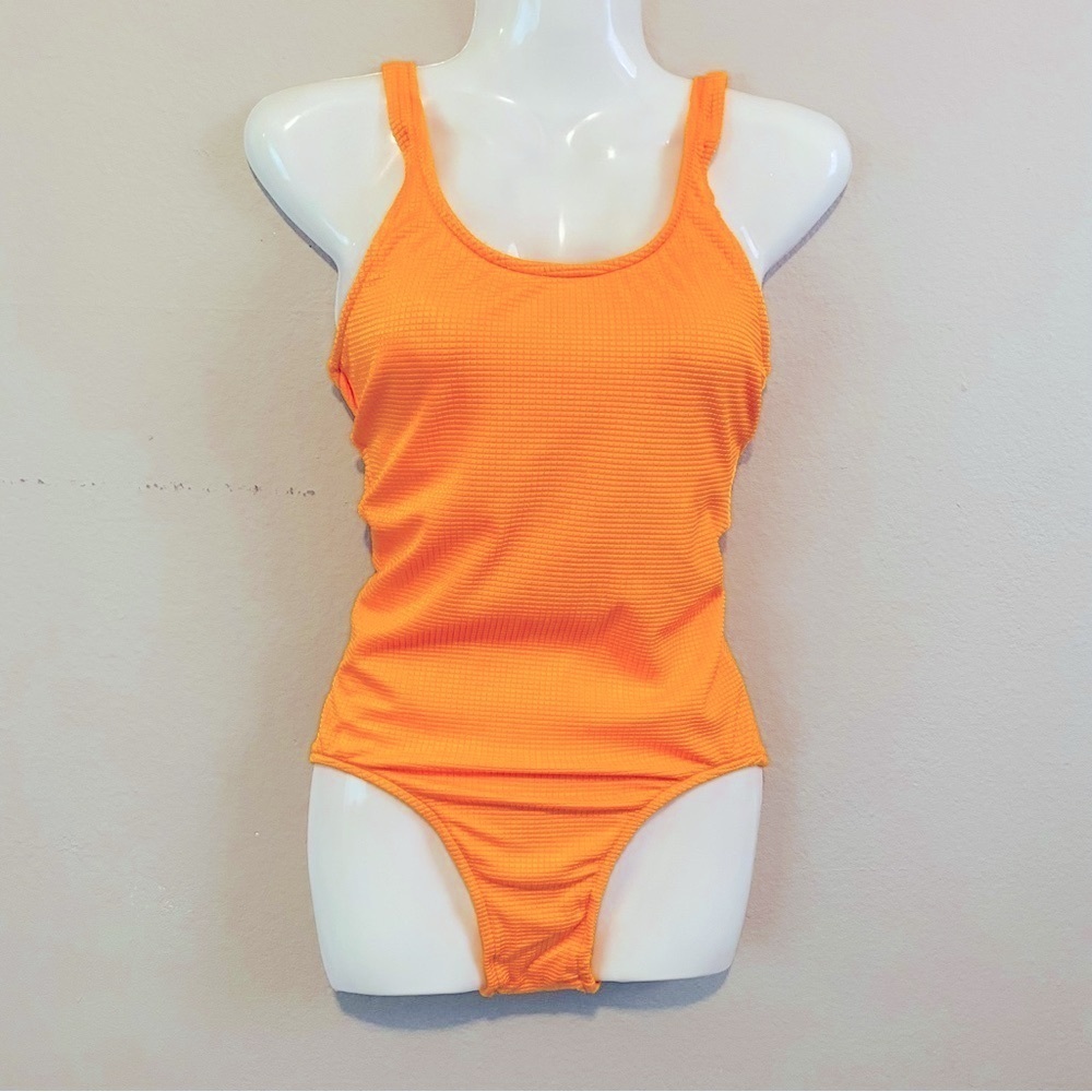 PROSPIRIT Women's Vintage Vibe Orange One-Piece Swimsuit NWOT Sz-7,8